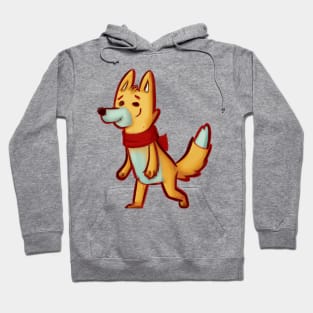 Cute Red Wolf Drawing Hoodie